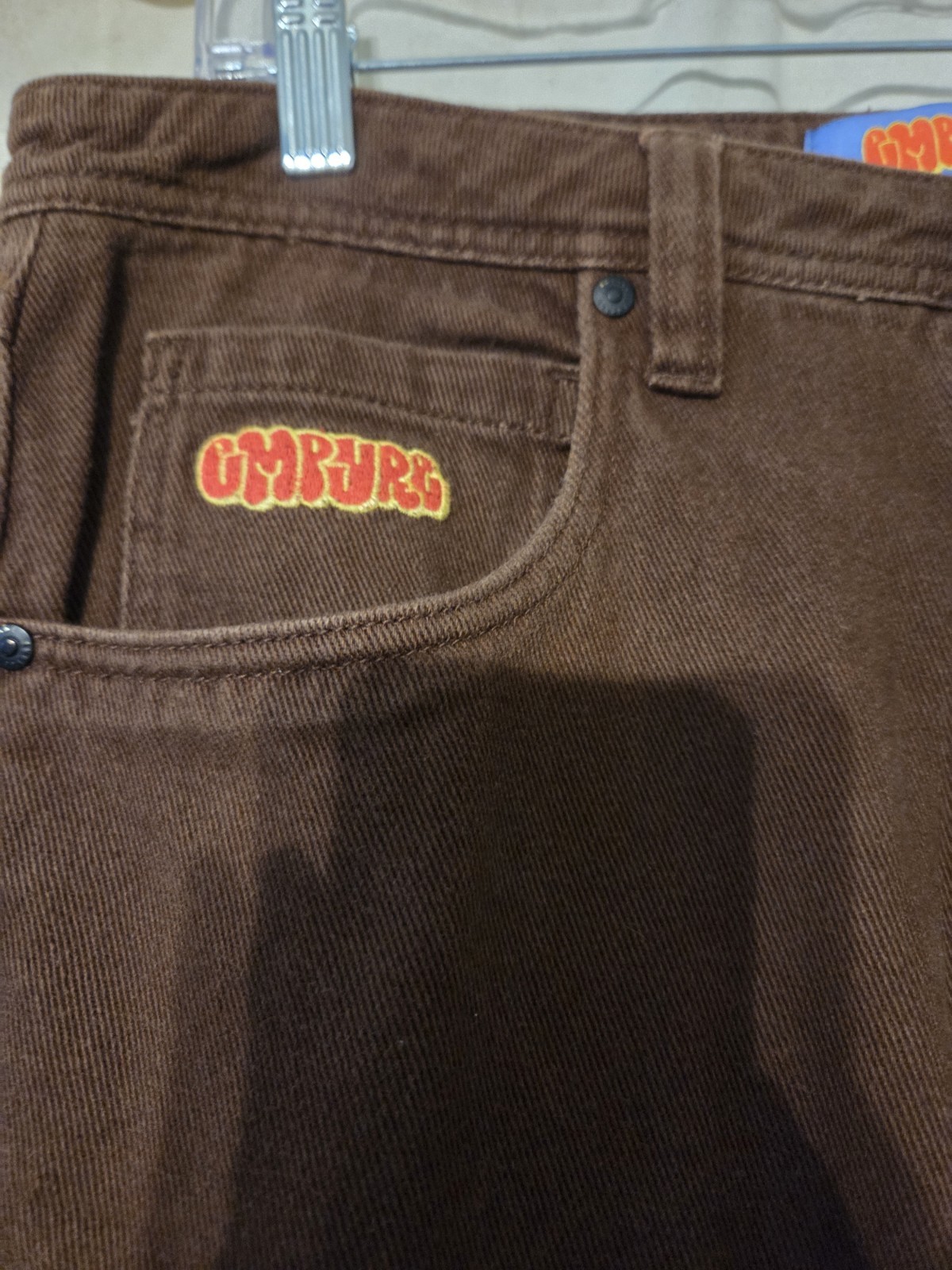 Empyre Men’s Straight Regular Fit Button Fly Brown Dark Wash Denim Jeans