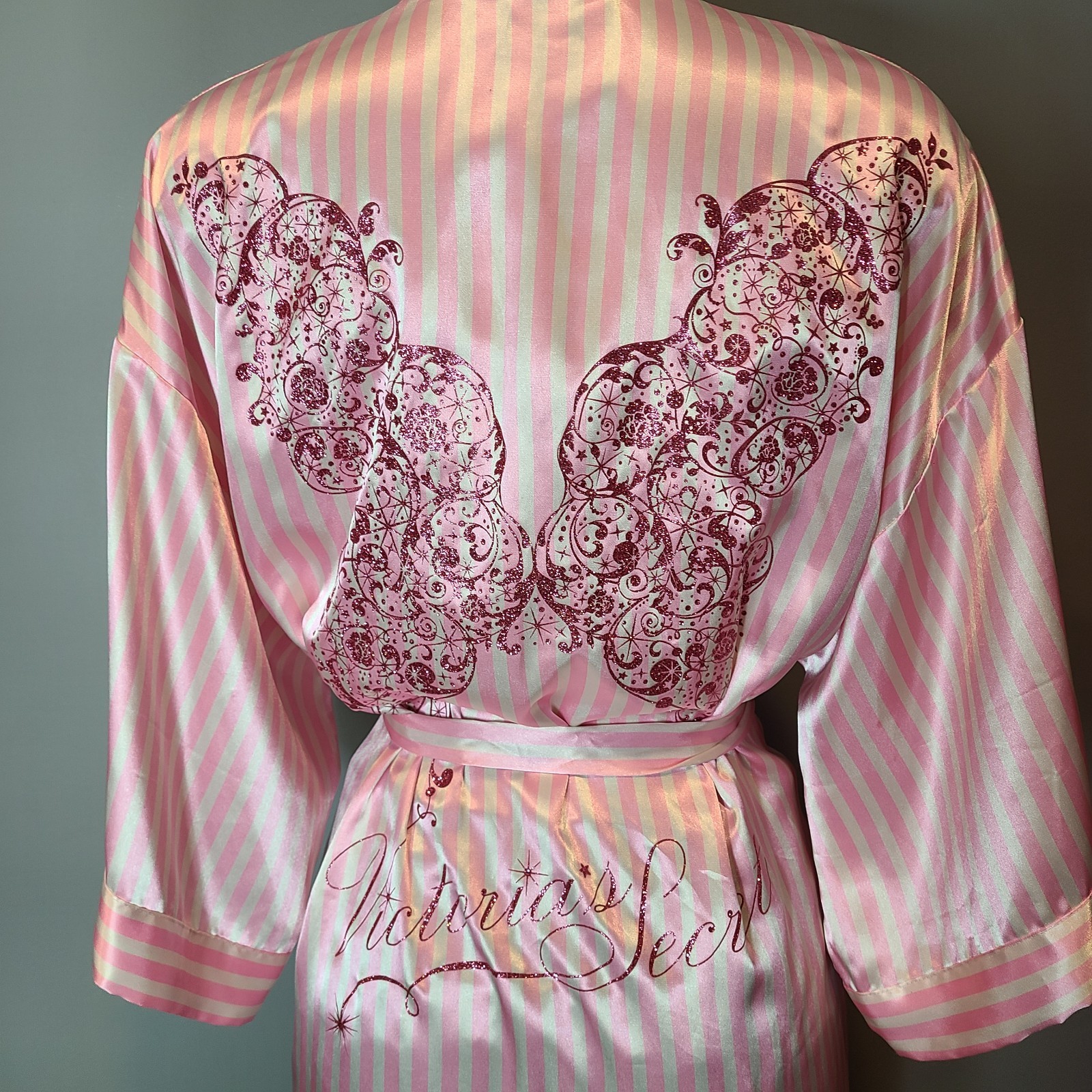 2009 Victoria’s Secret Fashion Show Robe OS Kimono Striped Butterfly Angel Wings