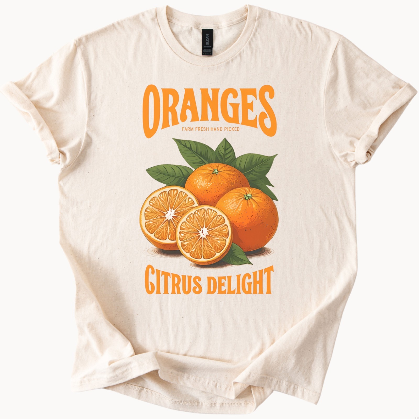 Oranges Graphic T Shirt Citrus Delight Fruit Illustration Farm Fresh Tee