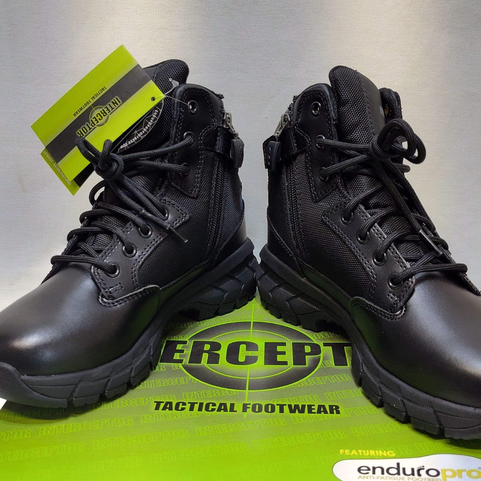 Interceptor Litefast Tactical Boots Womens Size 7 Zippered 6″ Shaft Soft Toe NIB