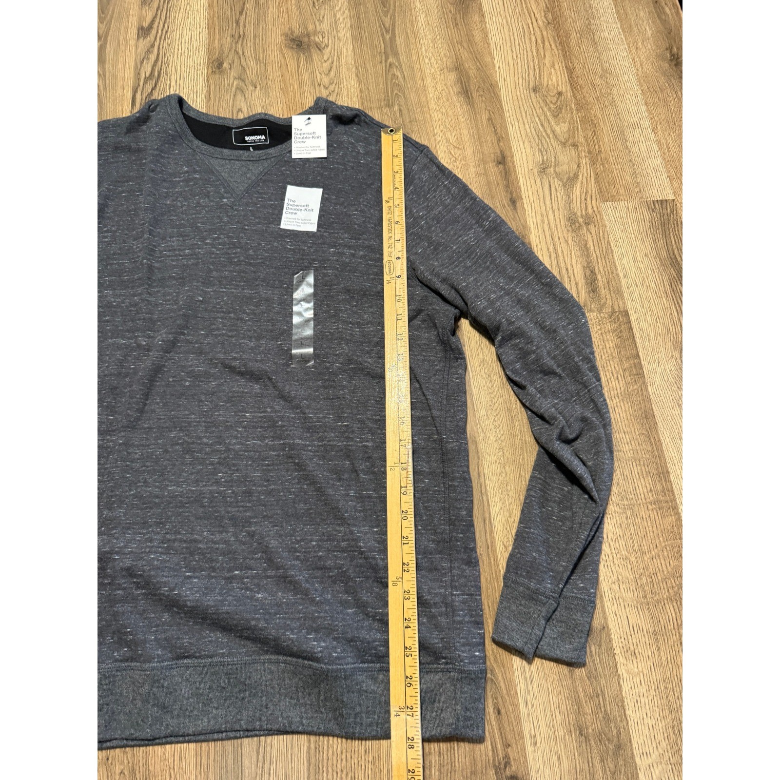 Sonoma Pullover Sweatshirt Mens Large Charcoal Grey Adult Supersoft Double Knit