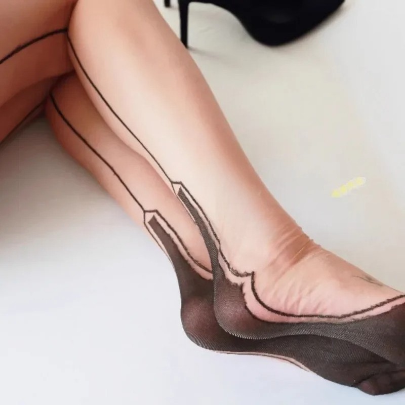 Back Seamed Stockings For Garters 100% Pure Nylon Stockings Cuban Heel Vintage