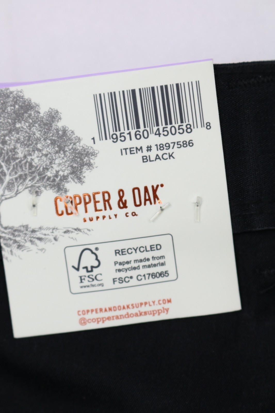 Copper and Oak Supply Co Black Straight Fit Tech Utility Pants W30-38,L29-32