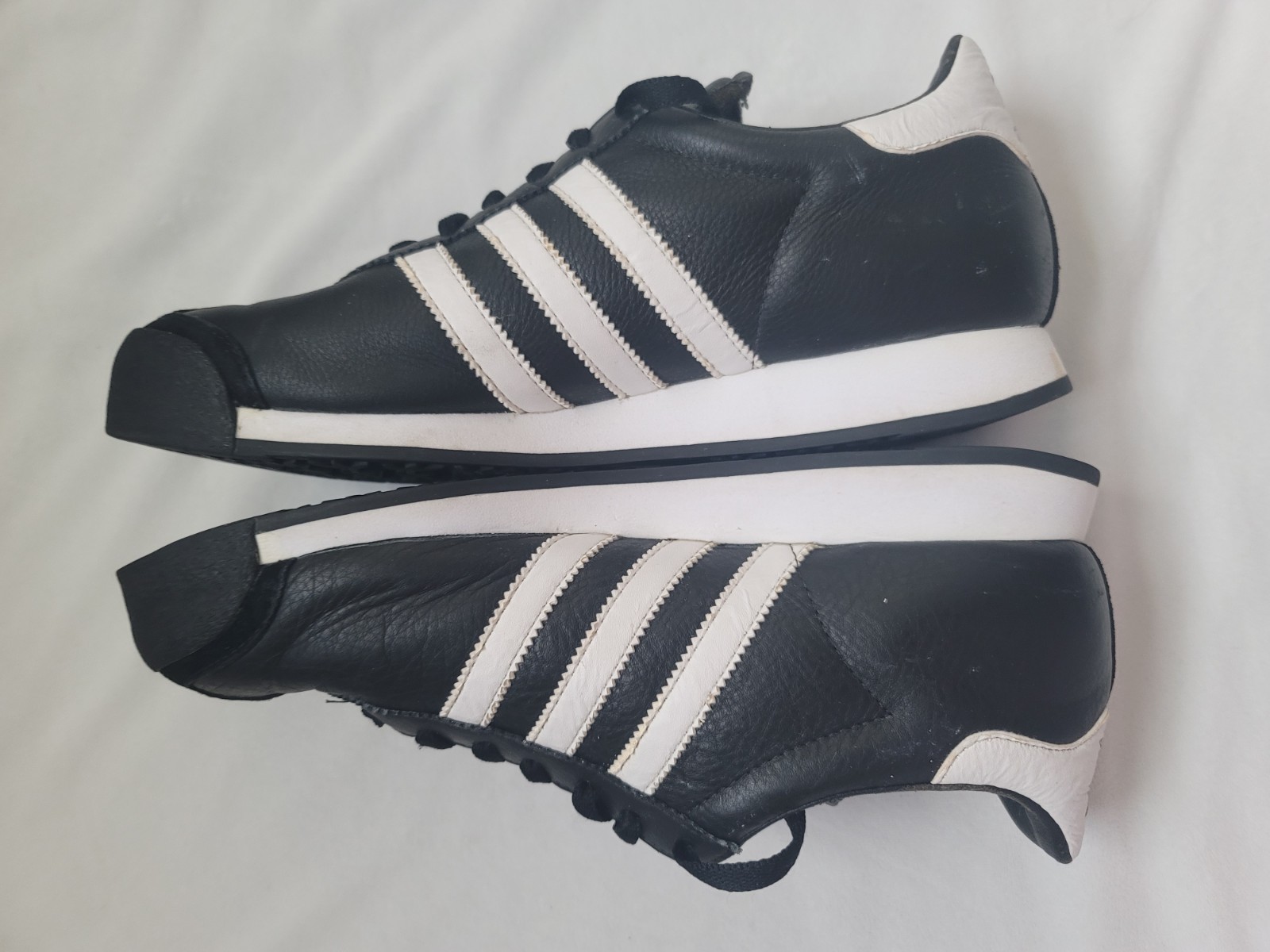 ADIDAS SAMOA Black White Men’s Size 9 Classic Leather Sneakers Pre-Owned