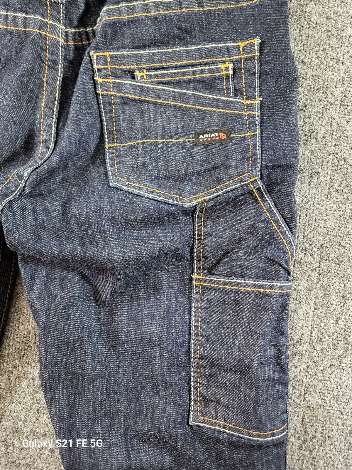 Ariat Fire Resistant M4 Relaxed Straight Jeans Mens 36×30 Dark Wash Stretch