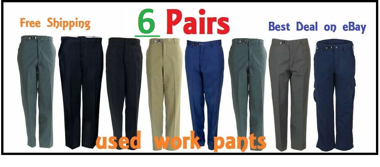 6 Used Uniform Work Pants lot. FREE Priority SHIPPING