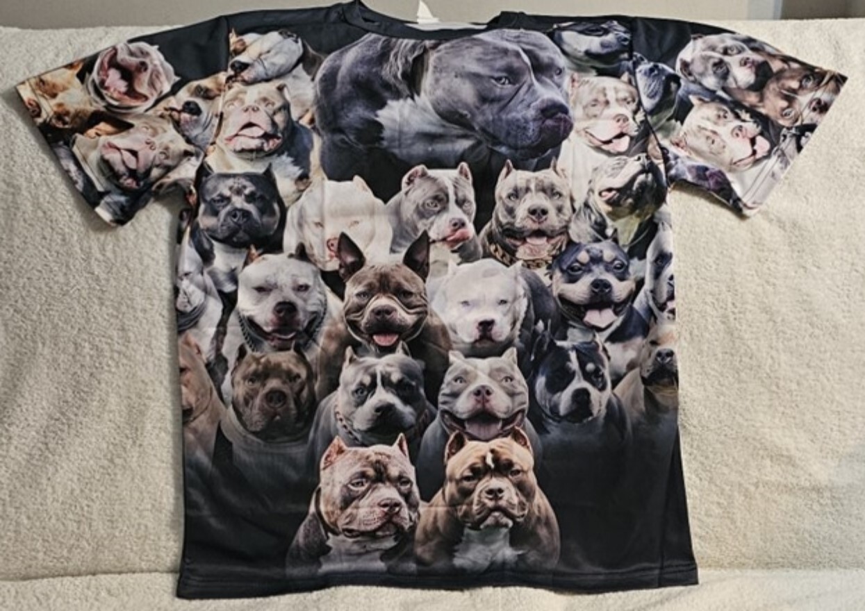 PITBULL DOG PUPPY ANIMAL ALL OVER PRINT T-SHIRT SHIRT