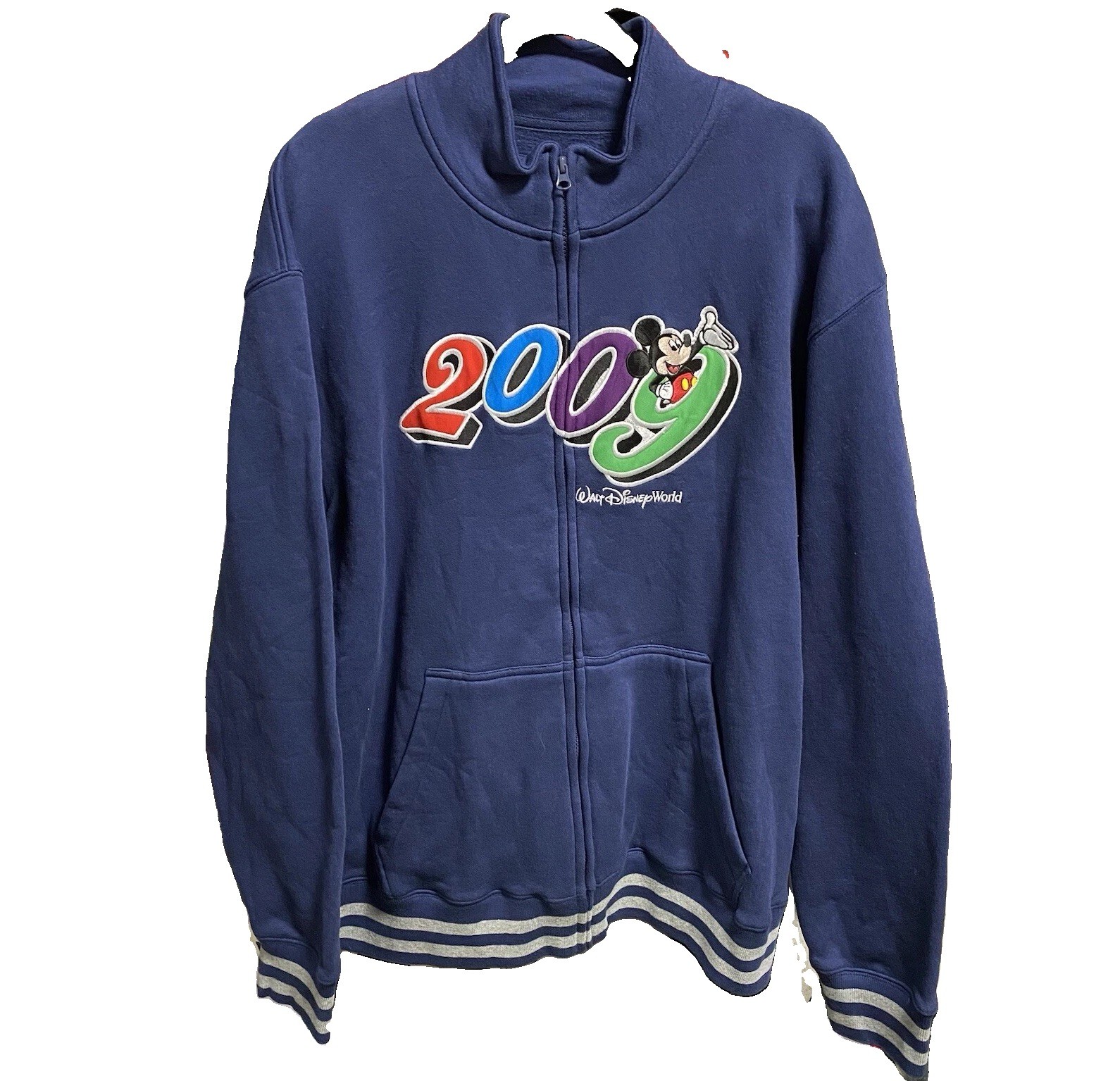 Size XL – Walt Disney World 2009 Men’s Mickey Sweater Full Zip Navy Blue