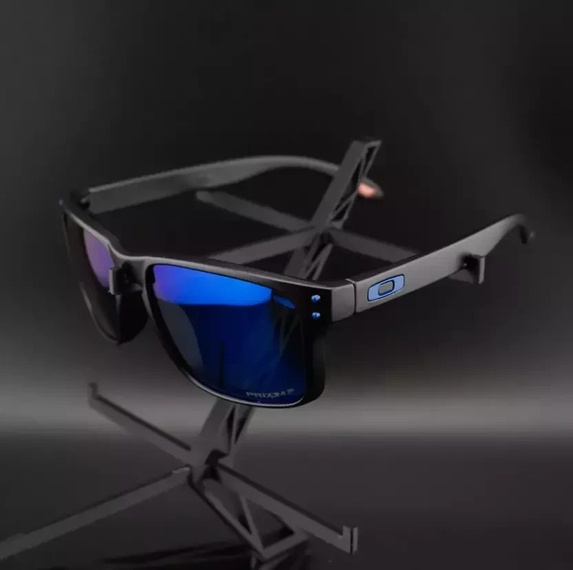 Oakley Holbrook Sunglasses: Matte Black/ Blue Polarized UV400