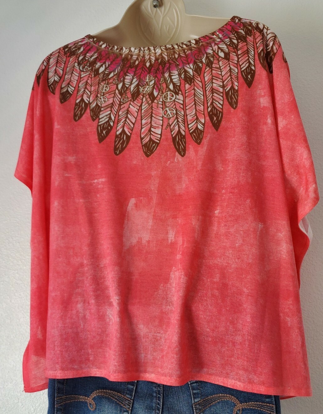 Mudd Women’s T-Shirt Blouse Top Sleeveless Hippie peace Multi color Sz XL16 NWOT