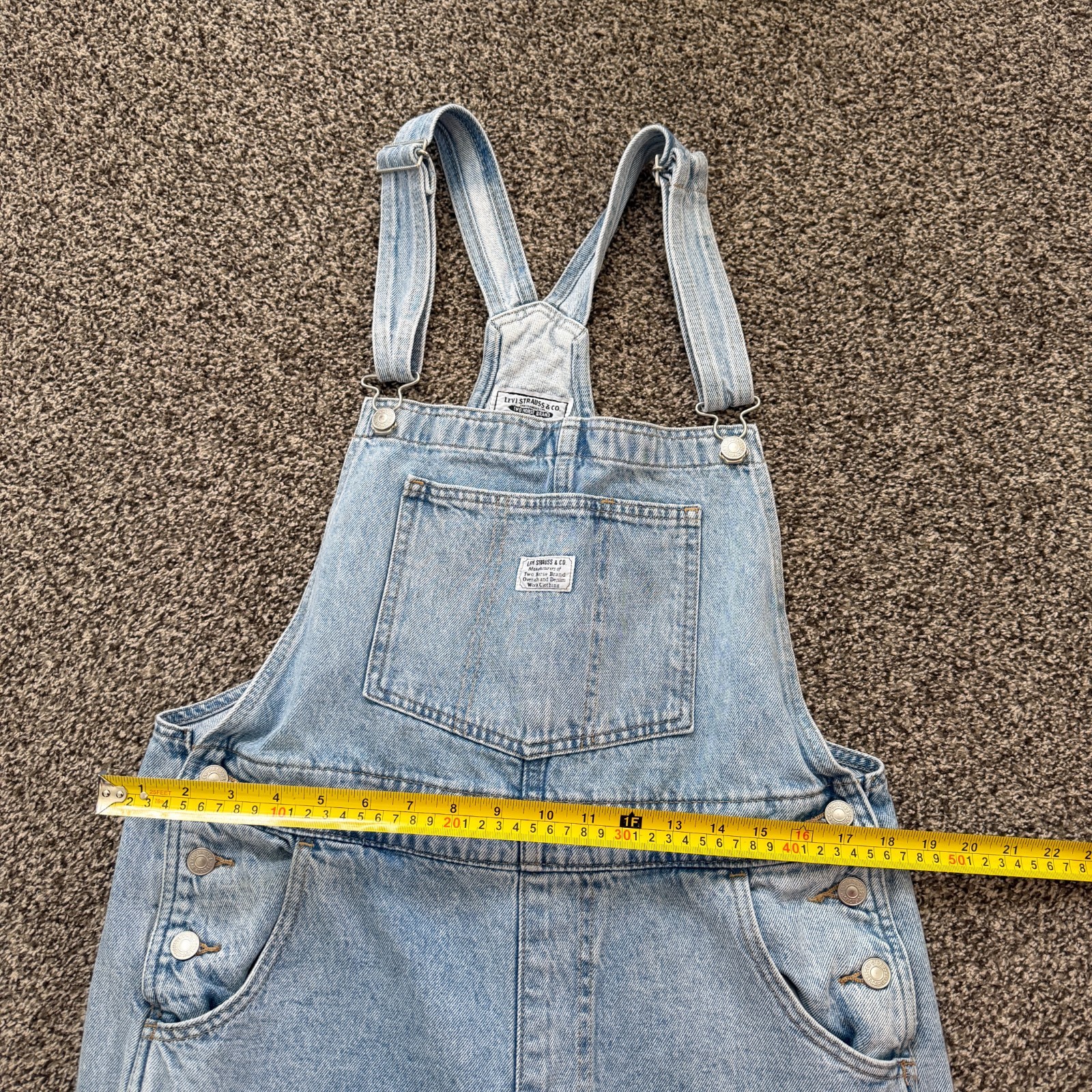 Levi’s Denim Bib Overalls Men’s Large Light Wash Blue Carpenter Workwear
