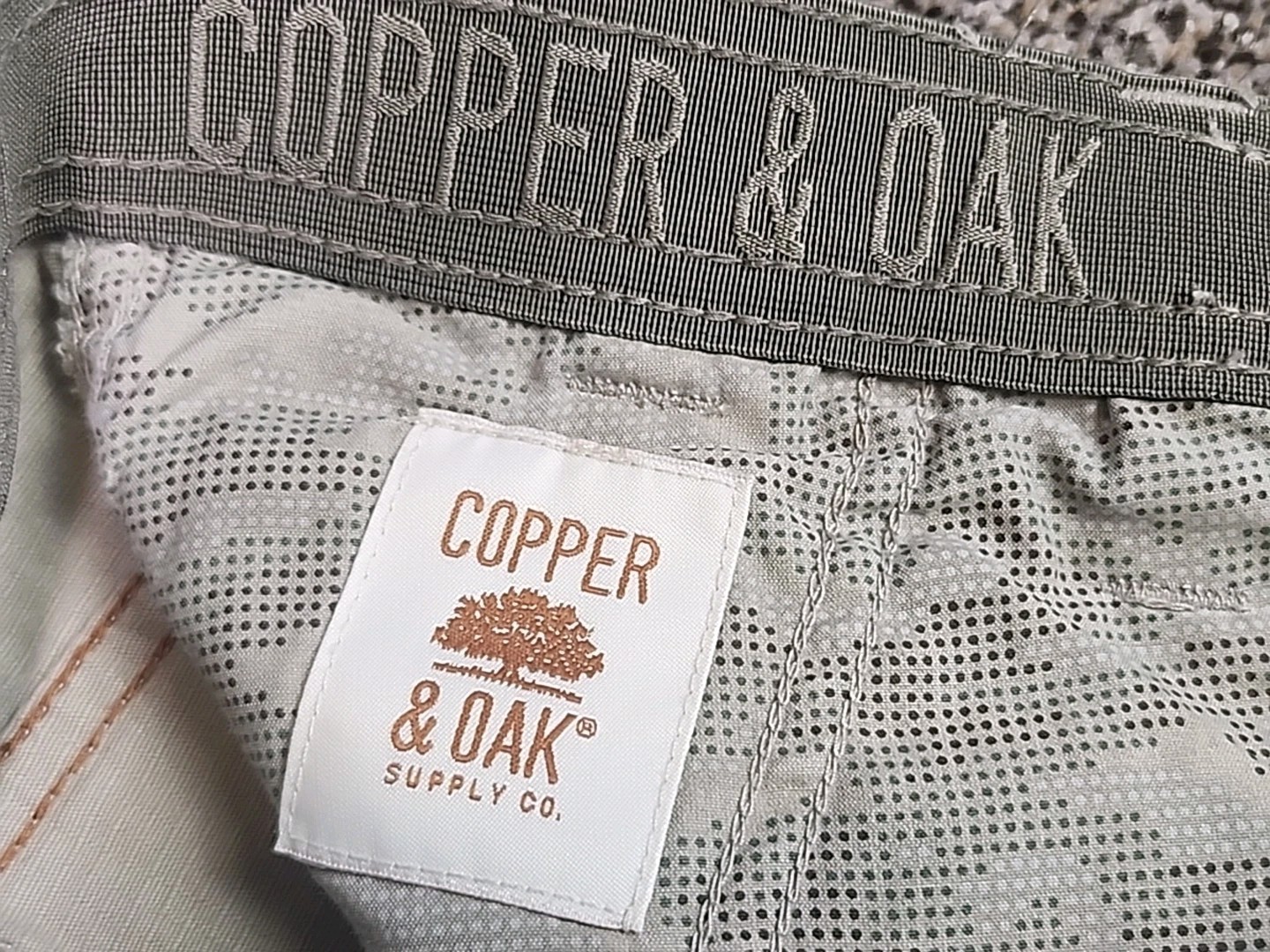 Copper and Oak Men Cargo Shorts 36 Ripstop Security Pocket Flex Stretch