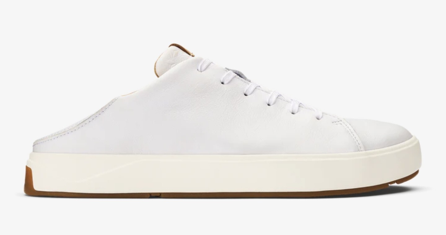 Olukai Lae’ahi li ‘ili Leather Sneaker – Bright White Size 7-14 Men’s New