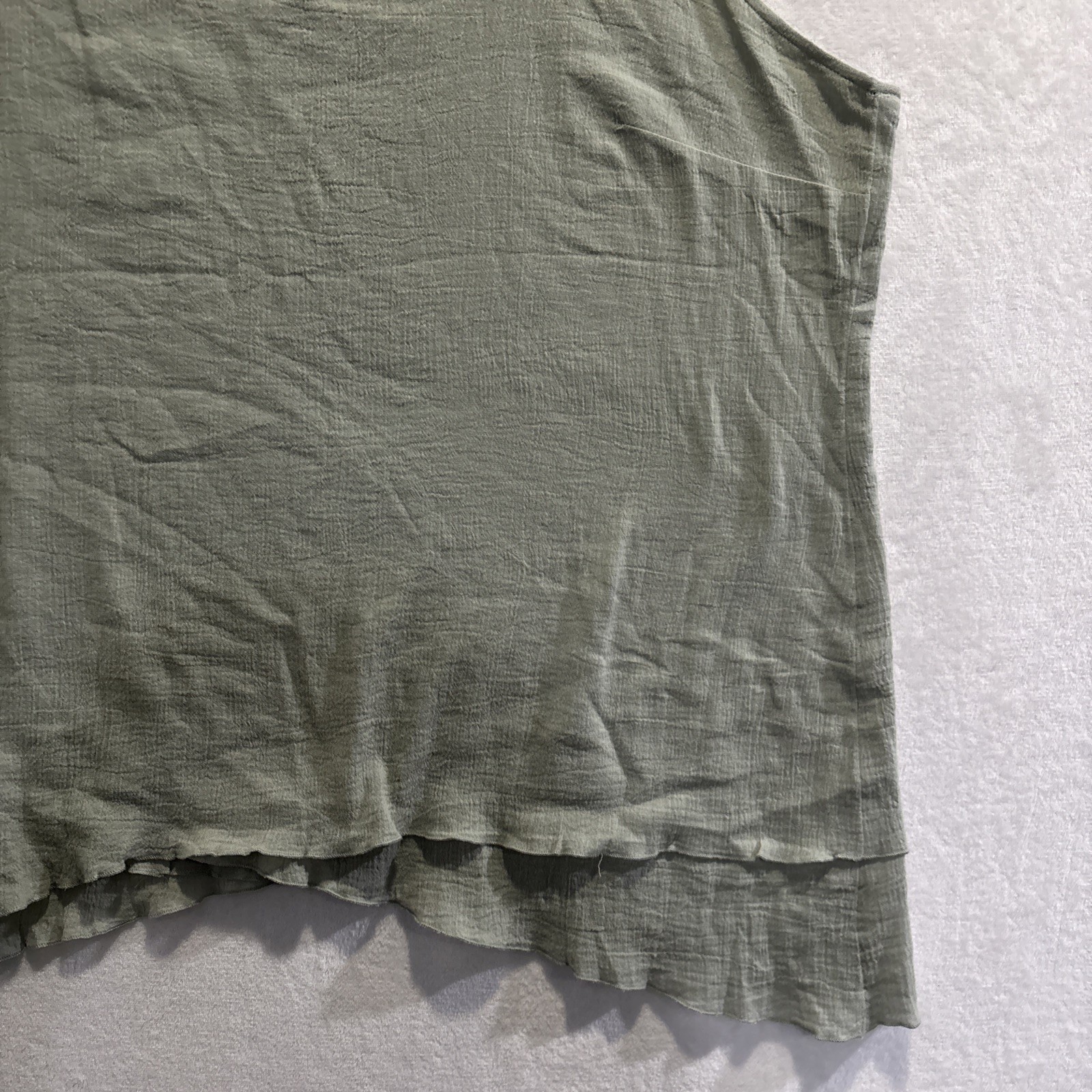 Soft Surroundings Cotton Gauze Layered Tank Top Asymmetric Hem Lagenlook 2X