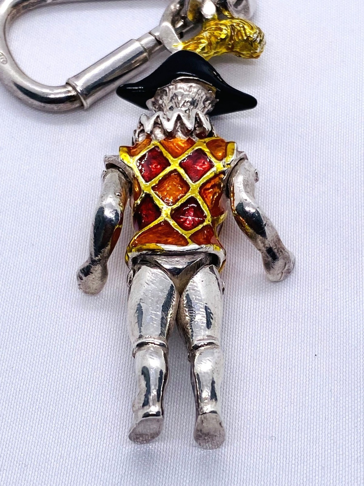 Tiffany & Co Circus Collection Gene Moore Sterling Enamel Harlequin Key Chain