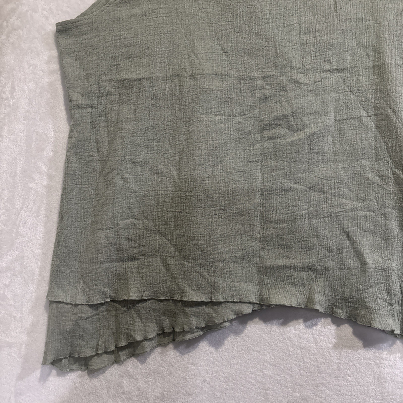 Soft Surroundings Cotton Gauze Layered Tank Top Asymmetric Hem Lagenlook 2X