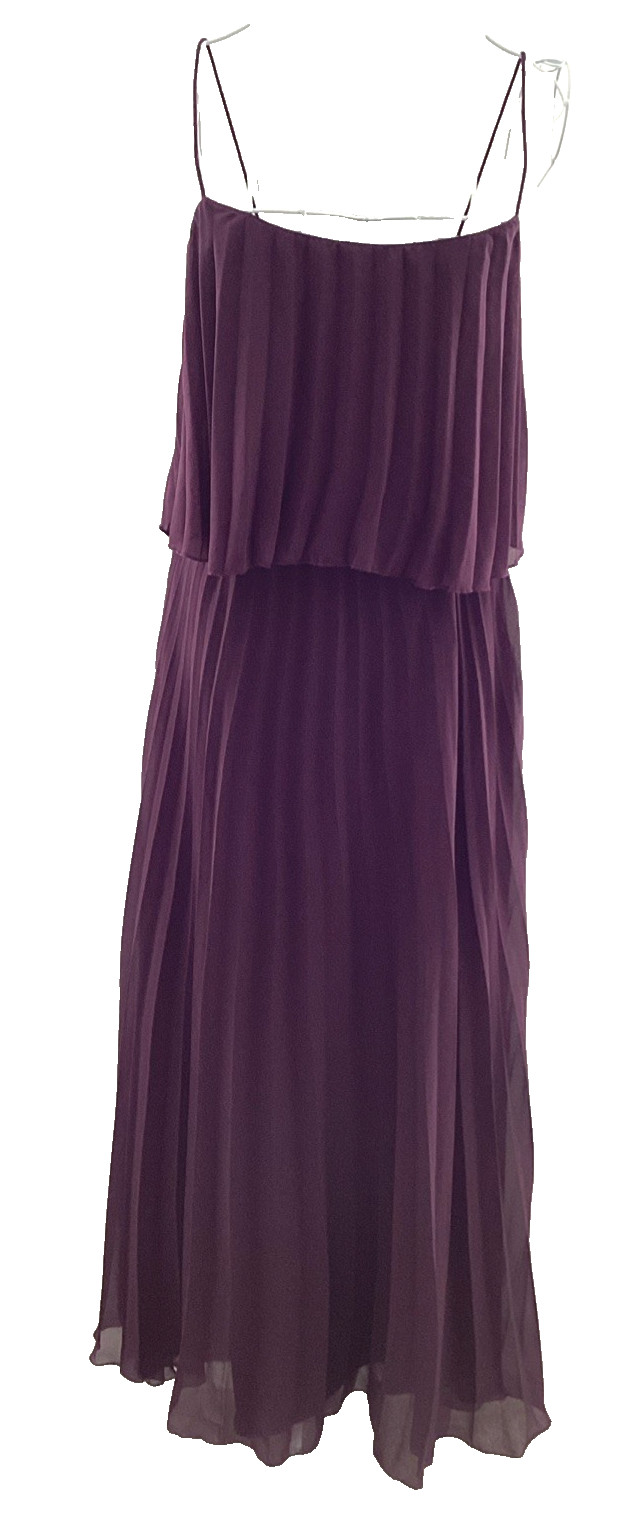 Long Chiffon Cocktail Dress Prom Party UK Size 8 ASOS Plum Purple