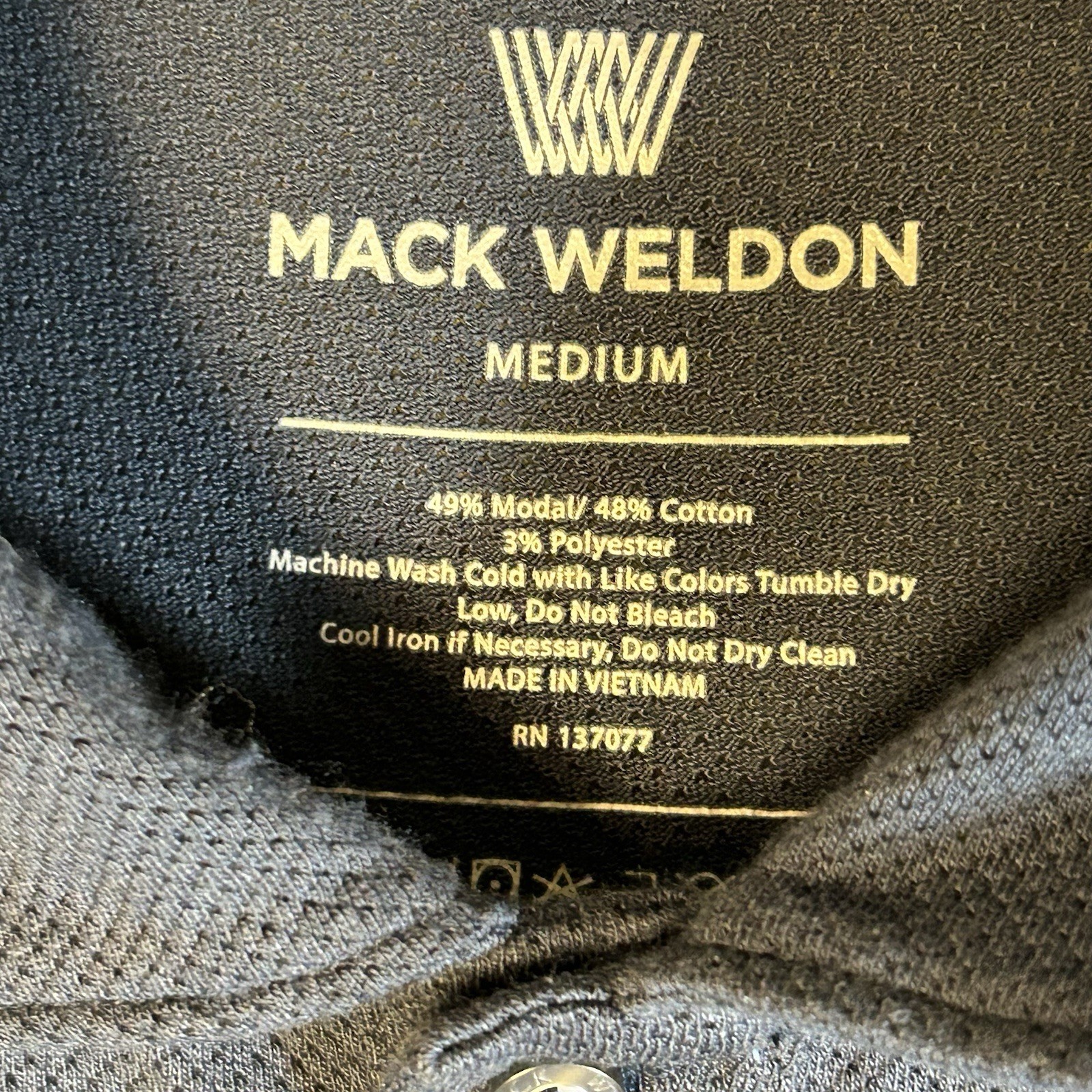 Mack Weldon Breathable Polo Shirt Blue Modal Blend For Daily Wear Mens Size M