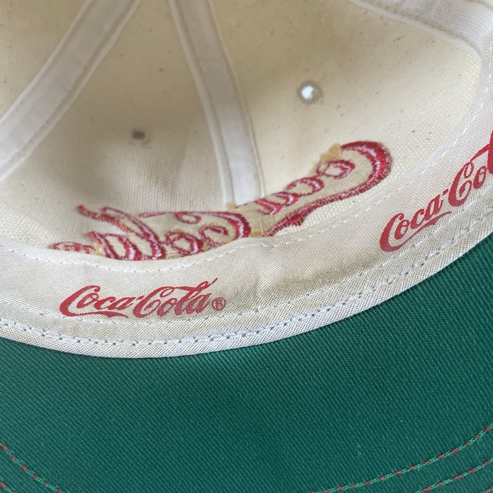 Vtg Coca Cola Snapback Hat Cap Logo Graphic Louisville MFG Co Made USA Preowned