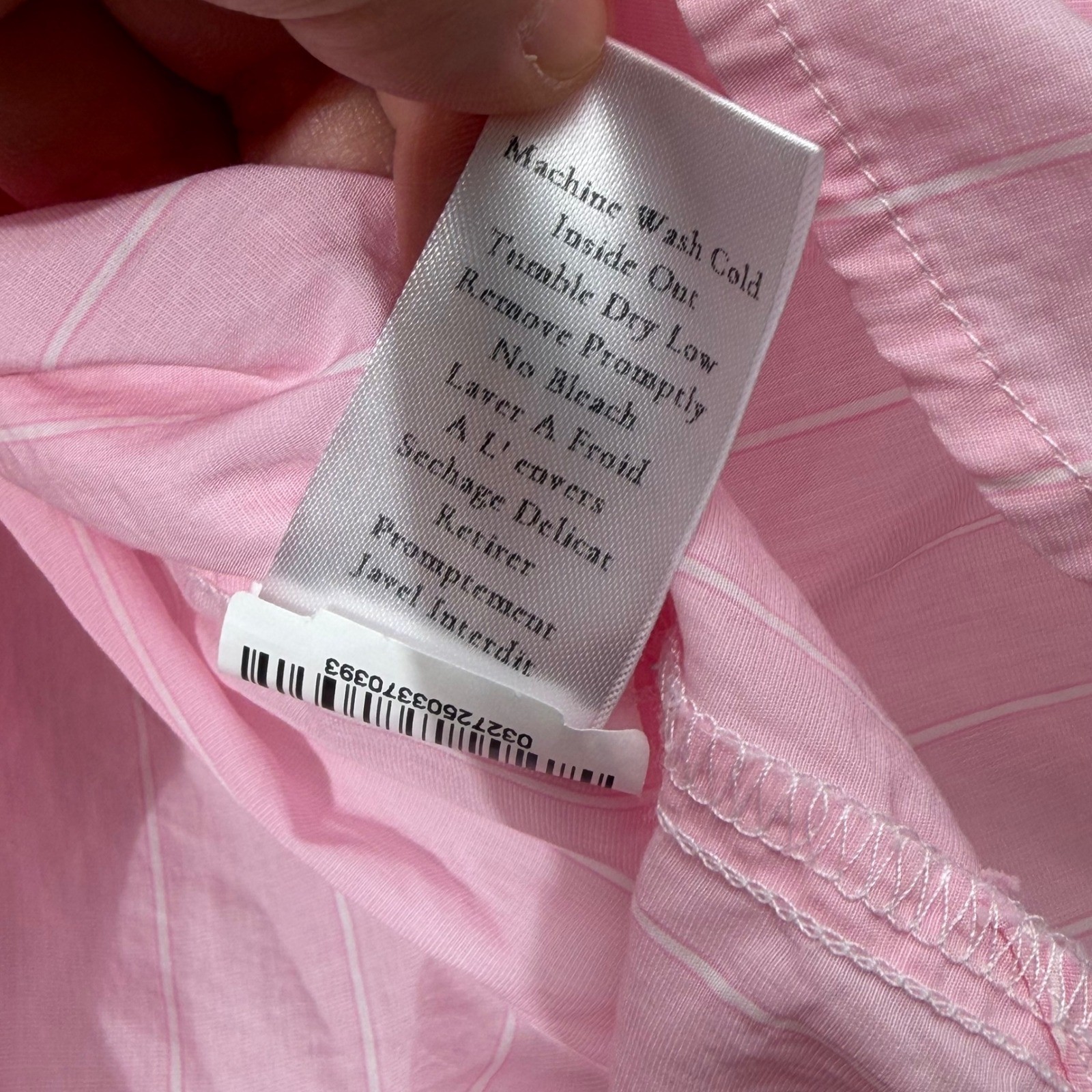 Frank & Eileen Joedy Oversized Button Up Shirt Women’s S Pink Stripe *stain*