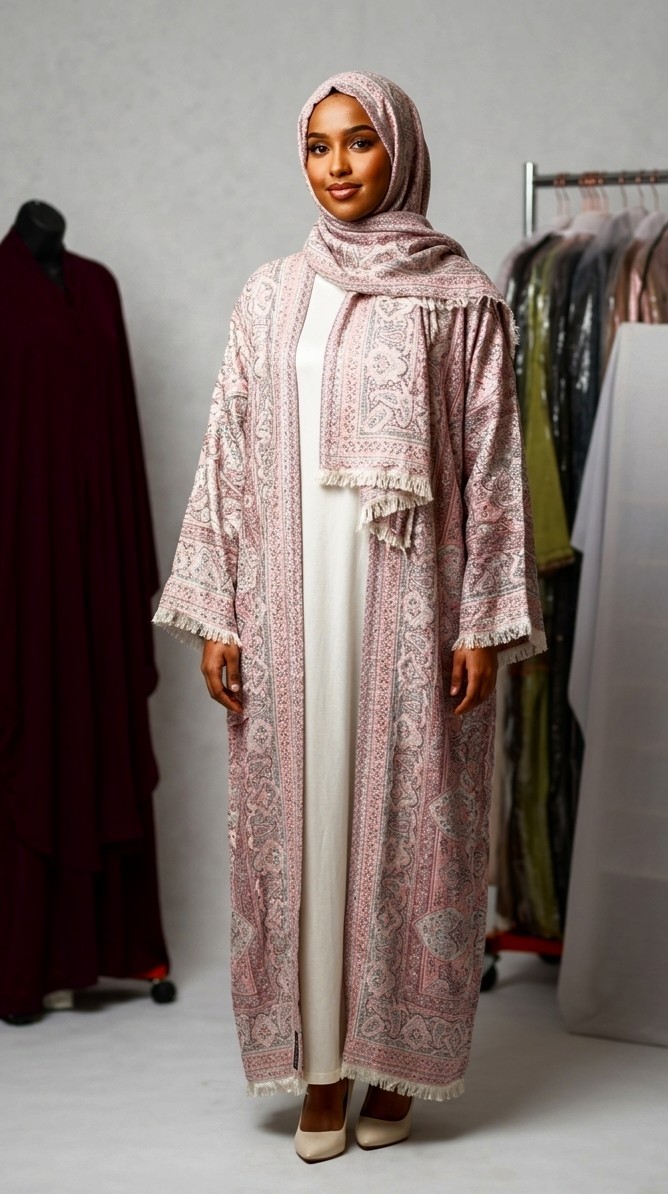 Pashmina Abaya with matching Scarf Only. Size 50 Small.( NO RETURNS ACCEPTED)