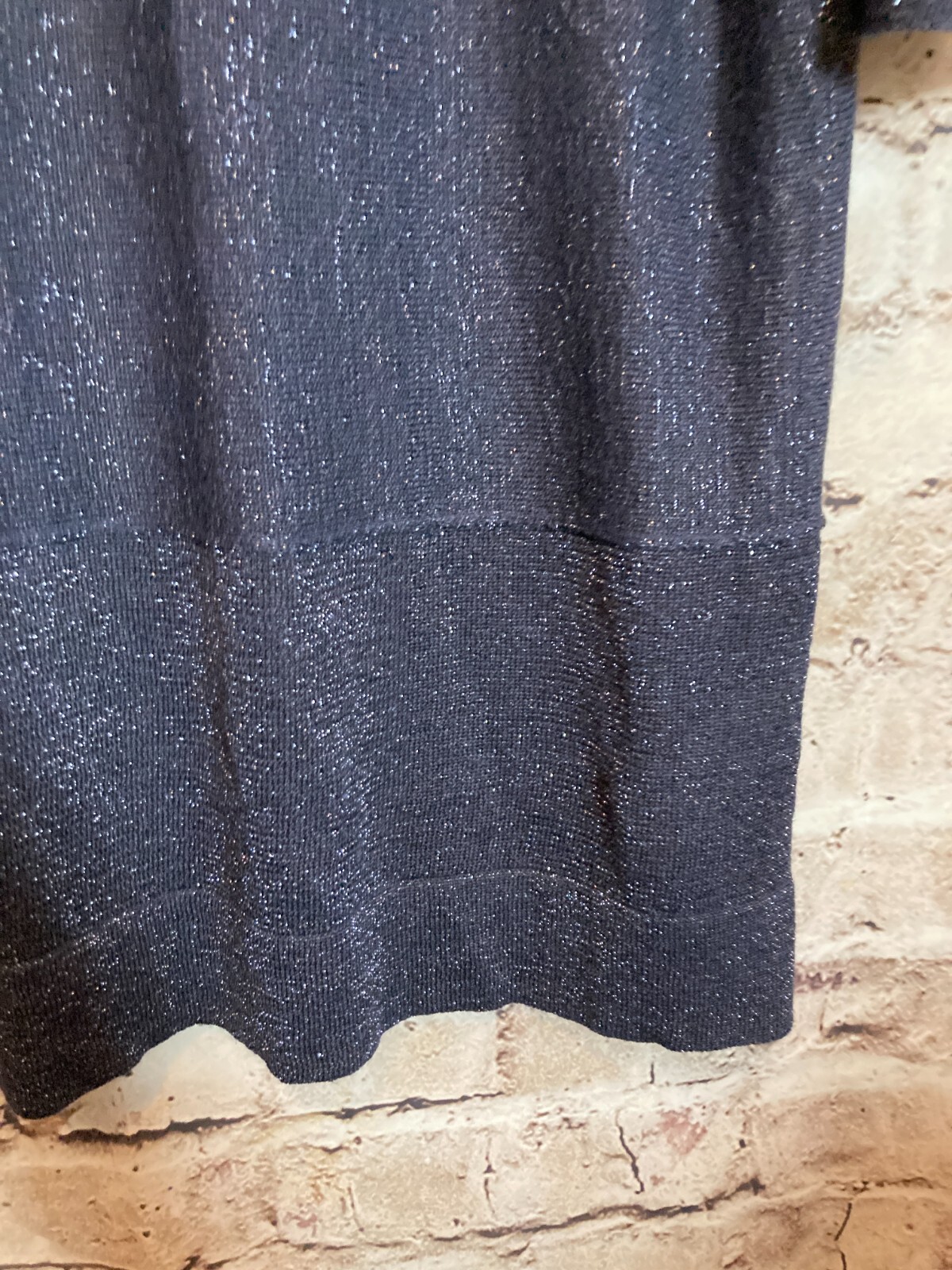 Soft Surroundings Tunic Top Womens Large Midnight Blue Glitter Sparkles Shimmer