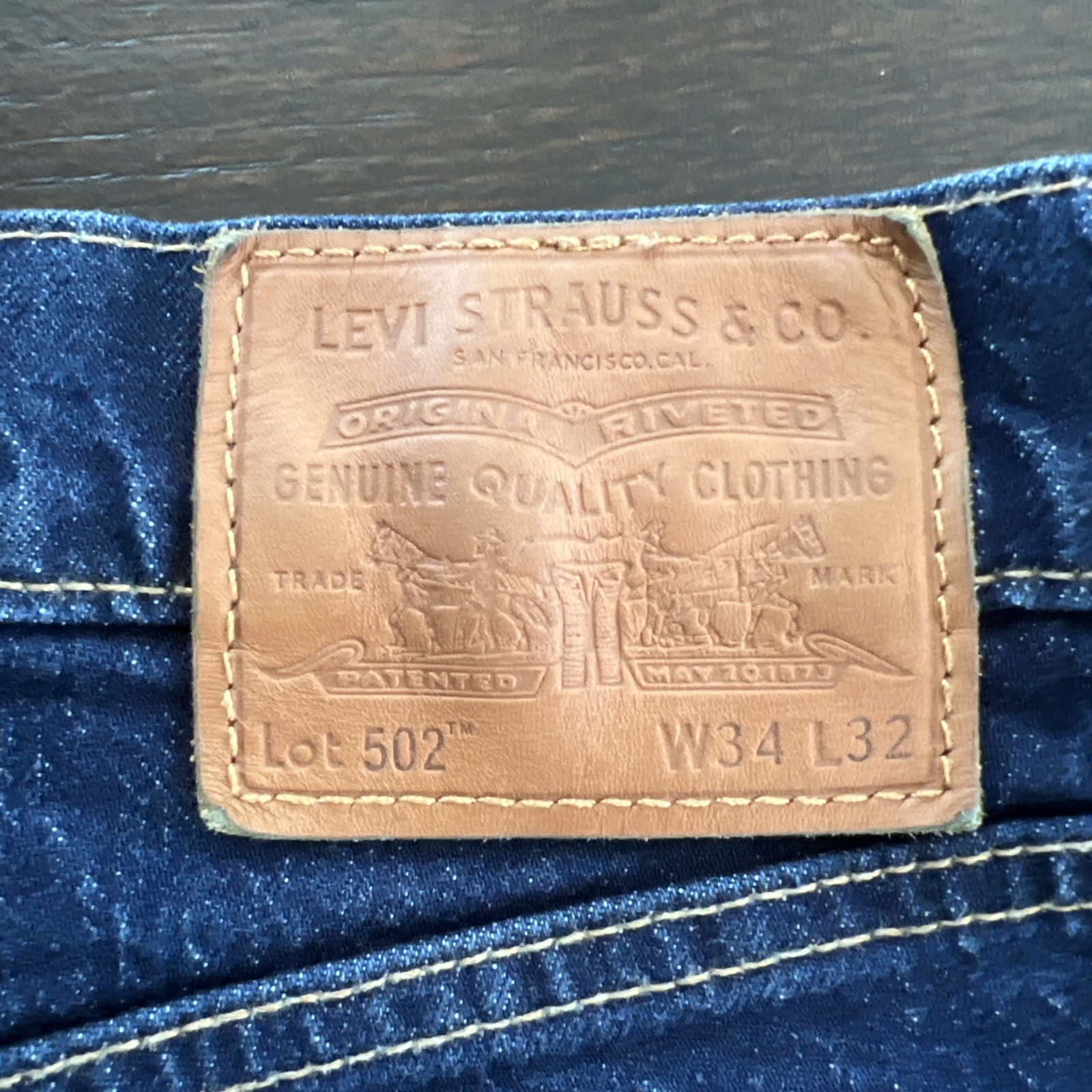 LEVI’S 502 Taper Premium Big E Selvedge Jeans Blue Denim Men’s 34×32 EUC