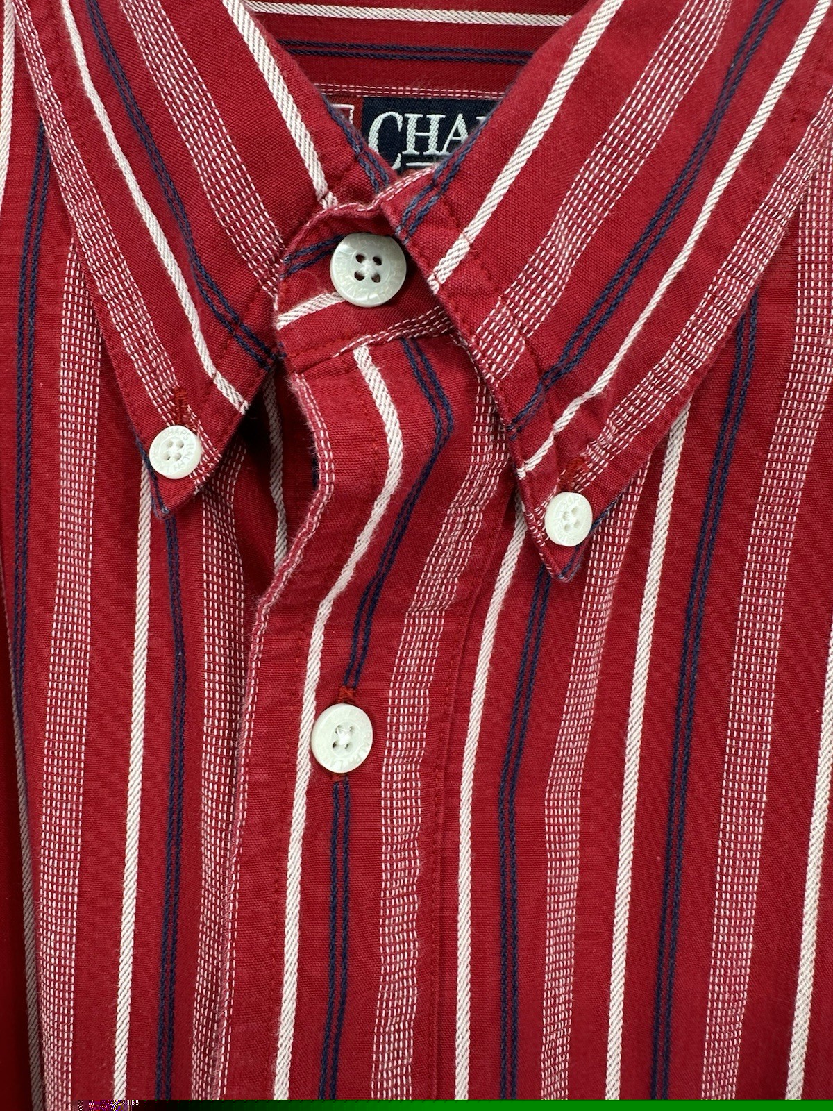 Chaps Ralph Lauren Easy Care Button Up Shirt Mens Size L Red Plaid