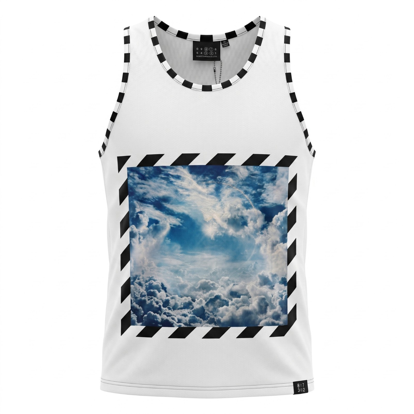 Eight 732 8732 Young Jeezy Mens XL White Cloud Graphic Mesh Tank Top