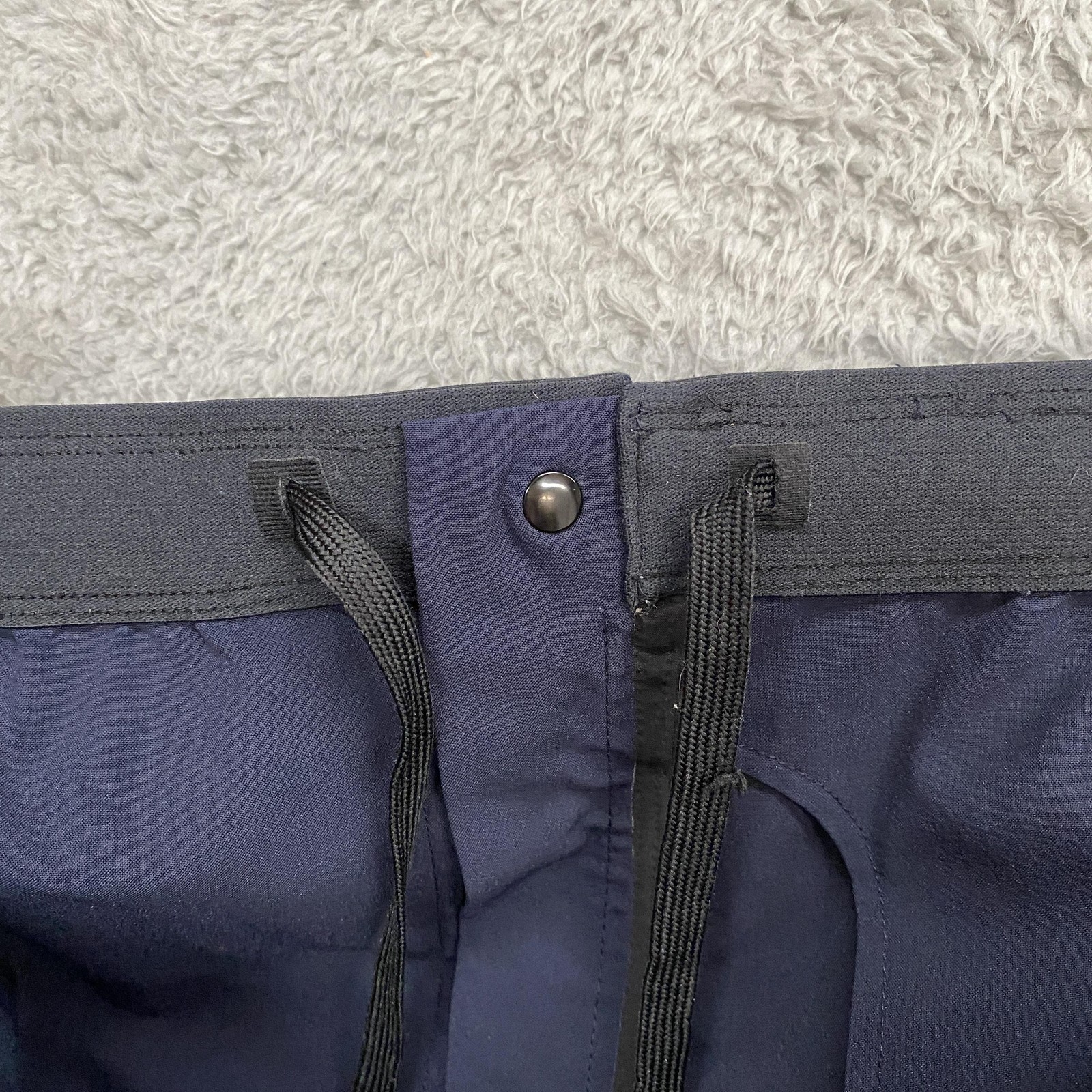 Paskho Shorts Mens XL Navy Blue Tech Stretch Zip Pockets Elastic Waist Drawcord