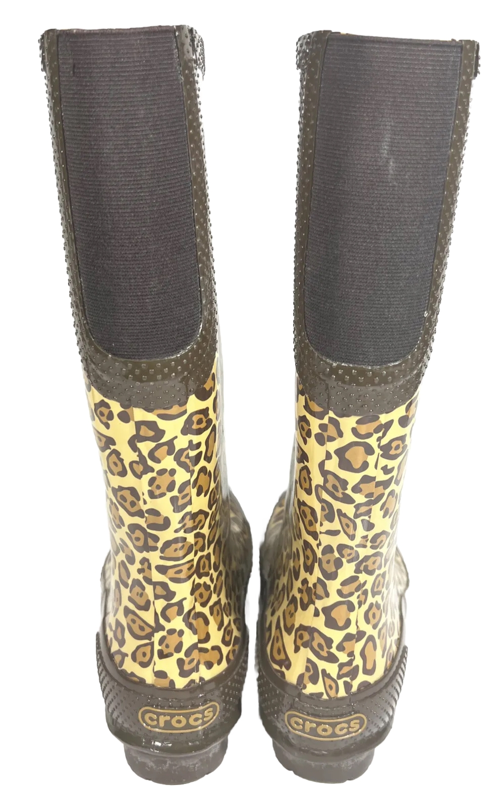 LADYS LEOPARD PRINT BOOTS SIZE 7 EXCELLENT CONDITION MODEL 203234 TALL RAIN BOOT