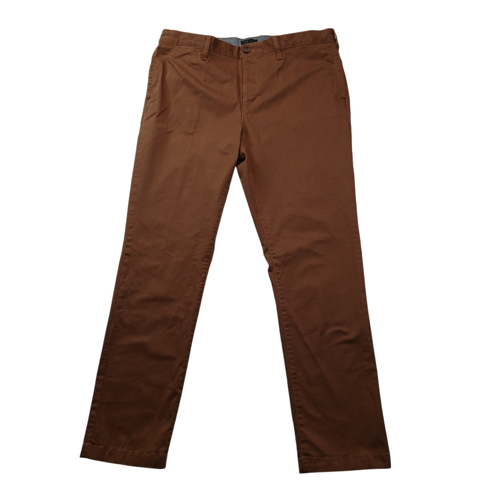 14th and Union Brown Slim Fit Stretch Chino Casual Trousers 38W x 32L