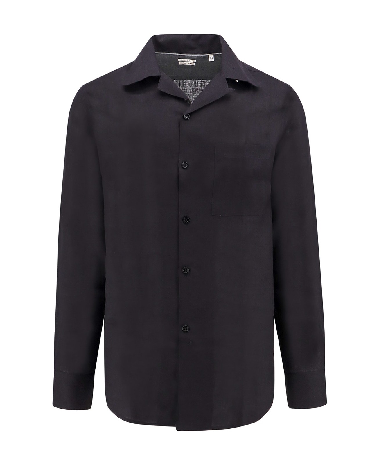 BRUNELLO CUCINELLI MEN’S BLACK LINEN LONG-SLEEVE SHIRT MSRP $915