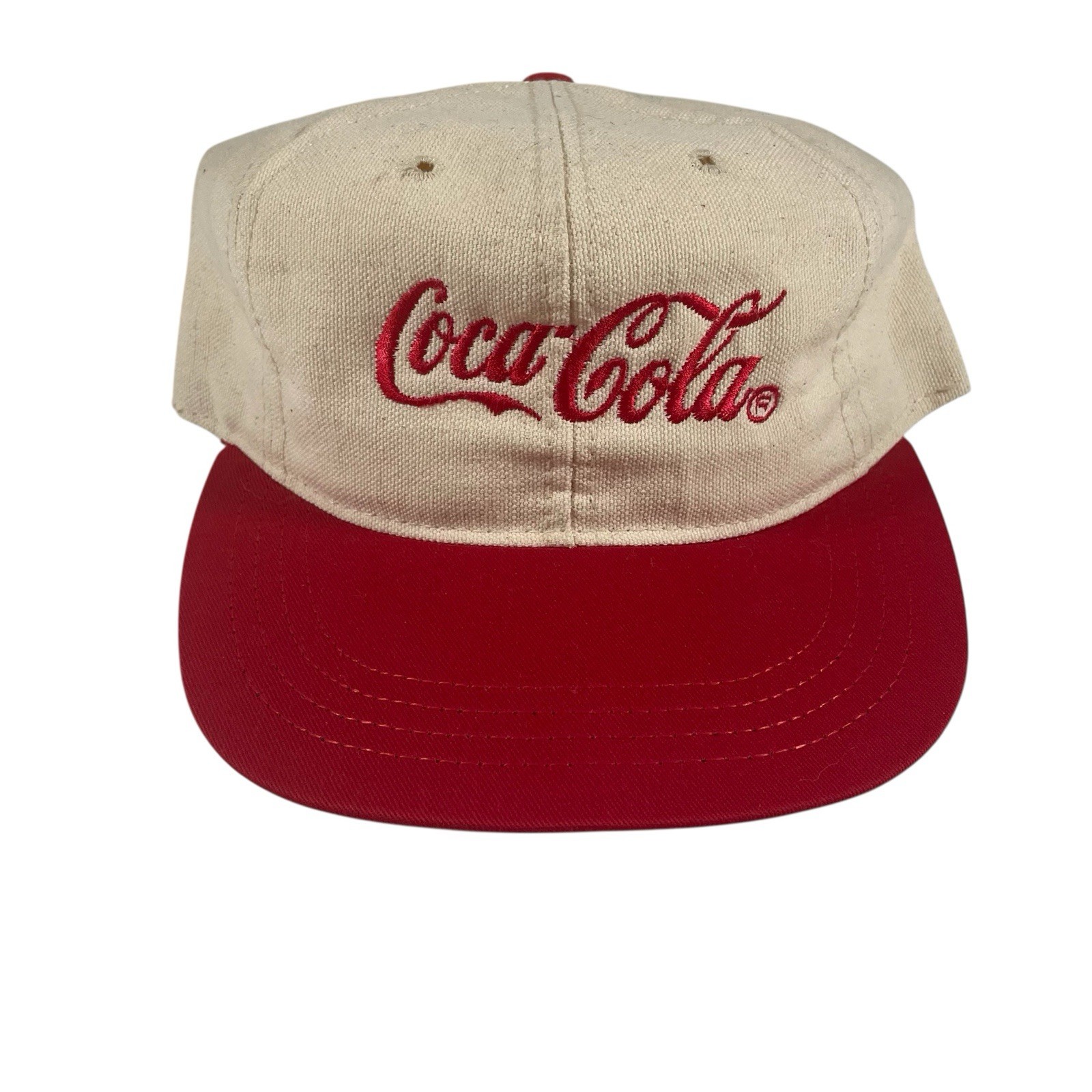 Vtg Coca Cola Snapback Hat Cap Logo Graphic Louisville MFG Co Made USA Preowned