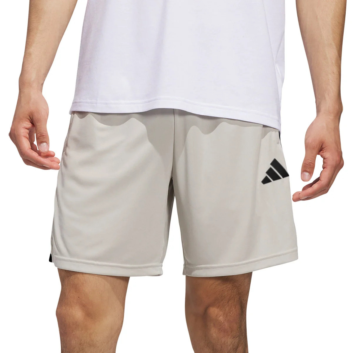 adidas Men’s Active Shorts 3-Stripe Zip Pockets Moisture Wicking New Sizes S-3XL