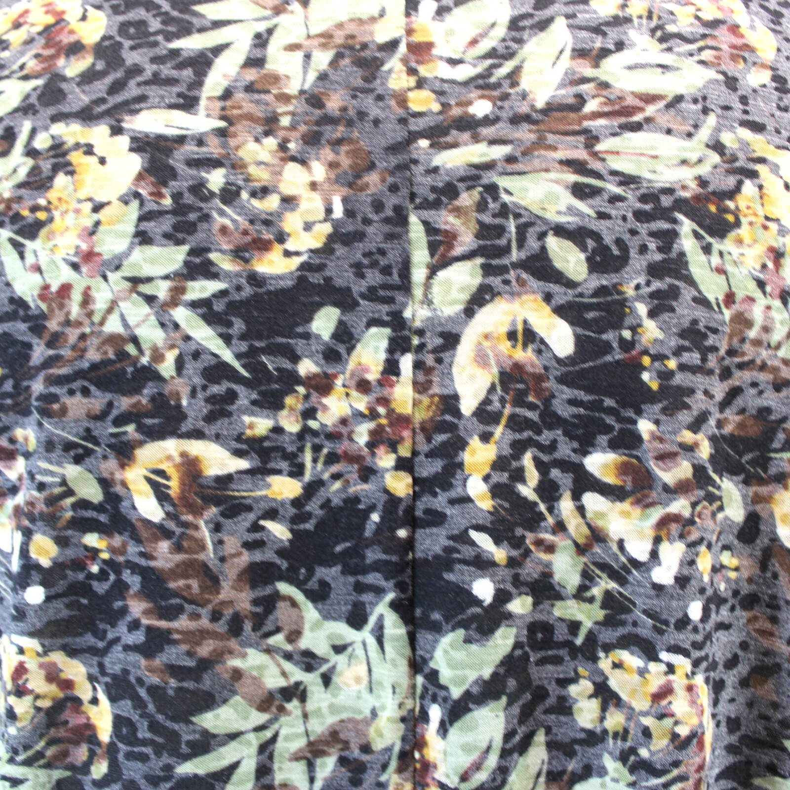 Catherines Plus Brown Leave Print Layers Soft Top Blouse 3X 26/28