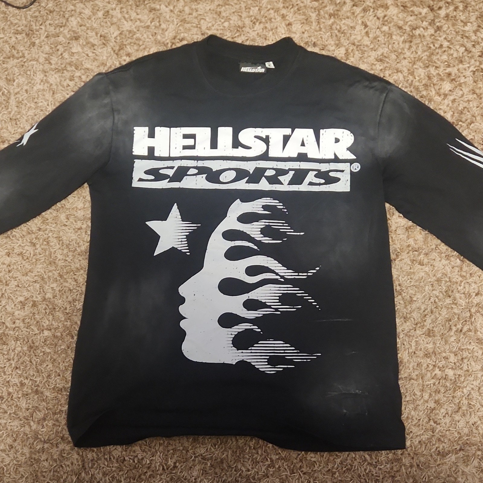 Hellstar Graphic Logo Print Black Double-Sided Long Sleeve Men’s L