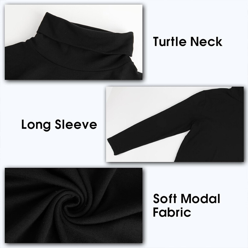 Men High-Neck Mock Turtleneck Ultra-Soft Undershirt Top Long Sleeve Pullover