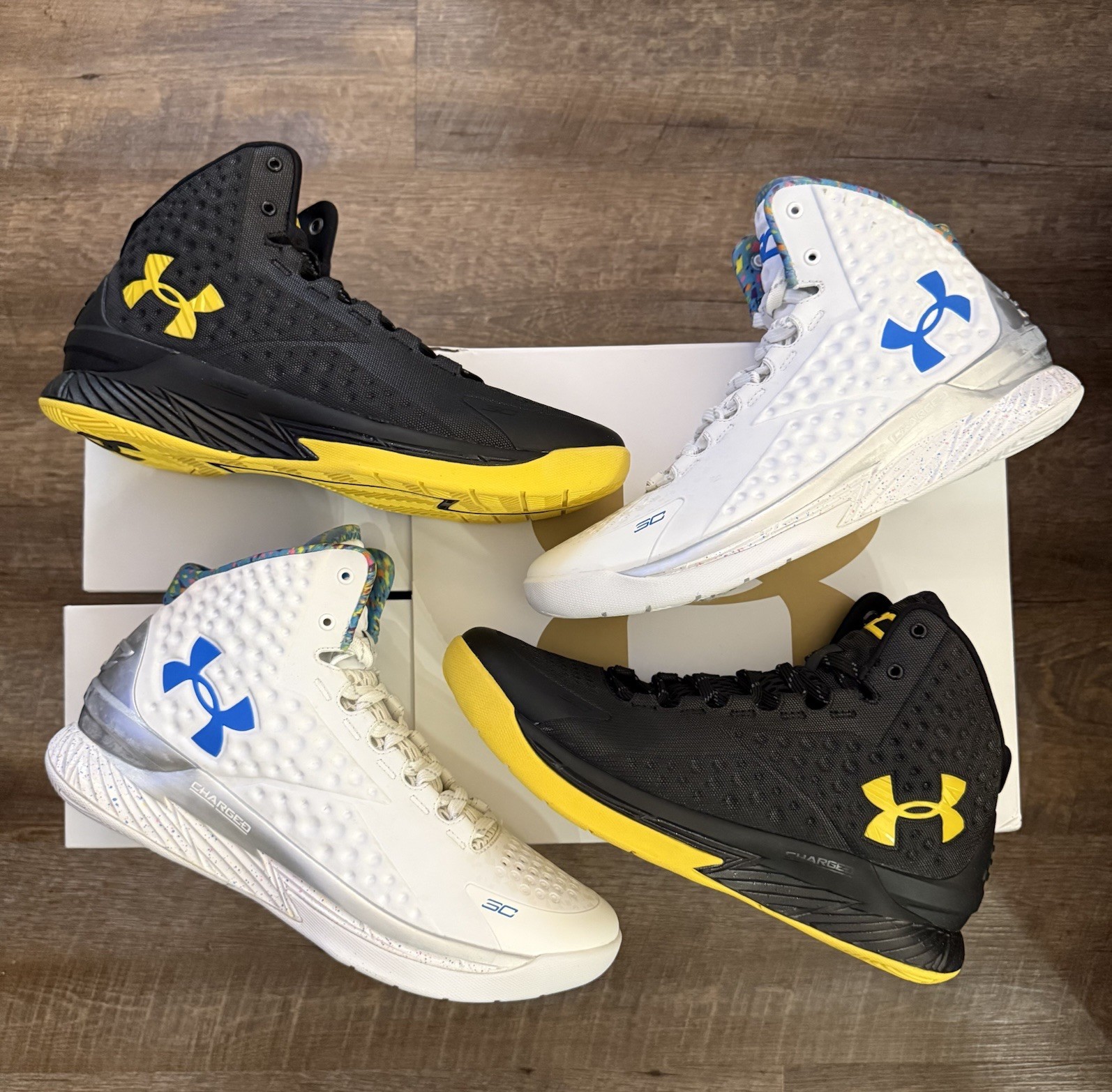 Under Armour Curry 1 Championship Pack 2 Pairs Size 10 Sneakers 1287487-100 NEW