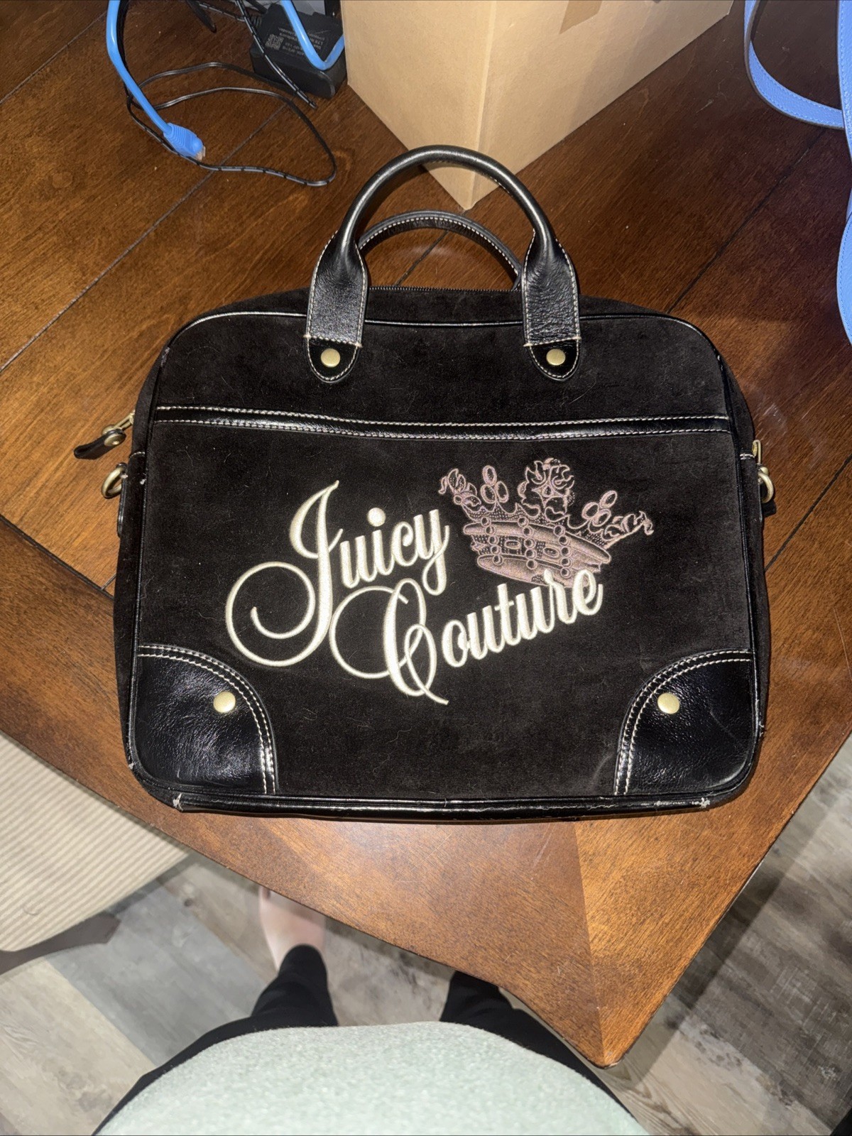 Juicy Couture Laptop Messenger Bag VTG Y2K 90s Rare Luxe w/Attitude NO STRAP