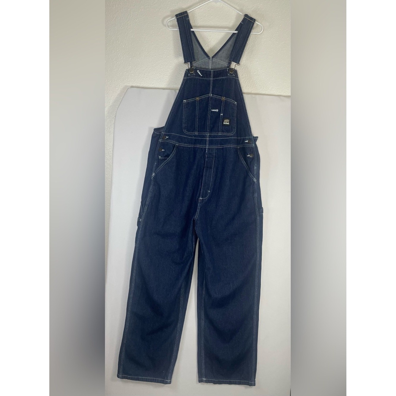 Relaxed Dark Blue Denim Men’s Overalls