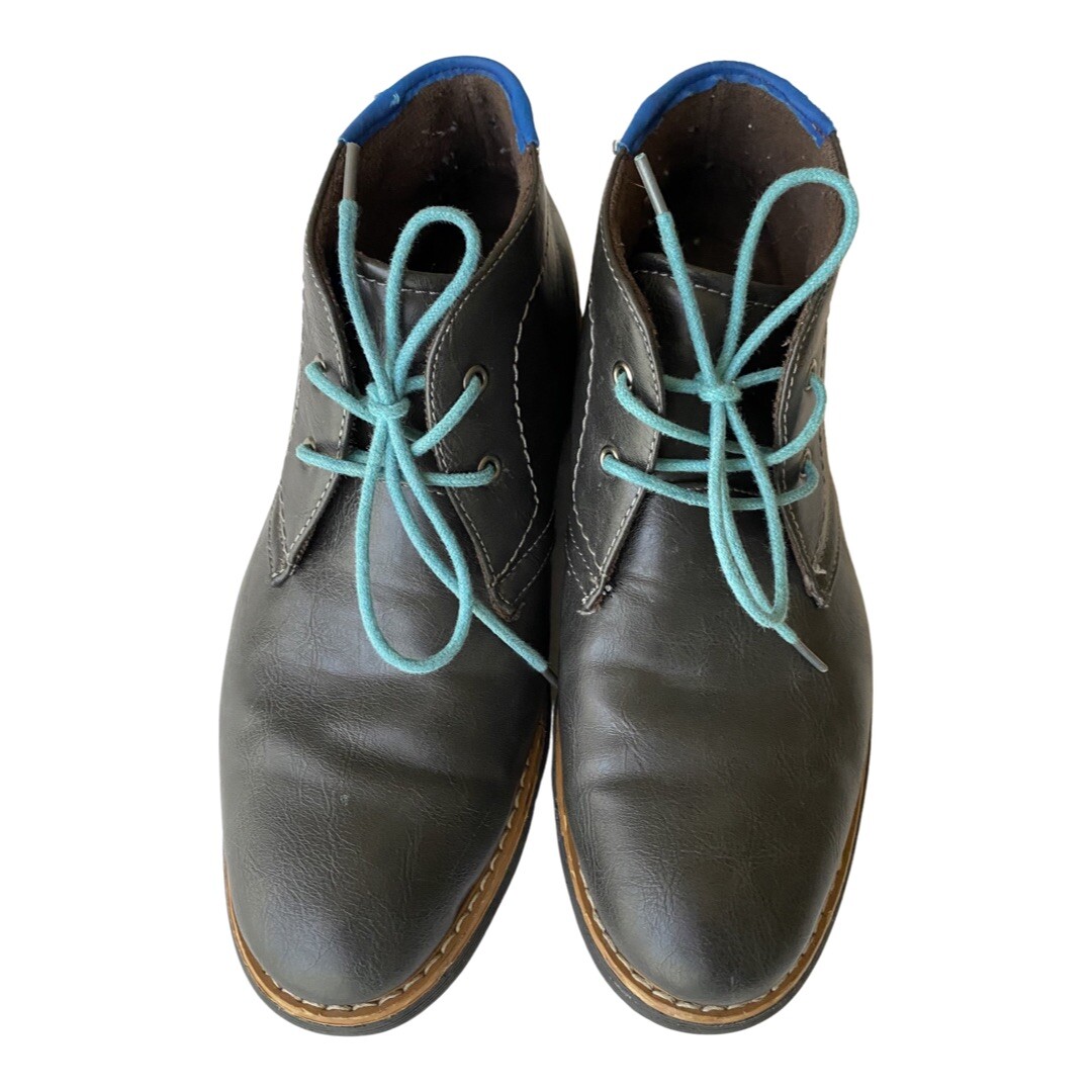 Mens Ankle Boot Gray Lace Up SZ 9 chukka style vegan preppy academic cybercore