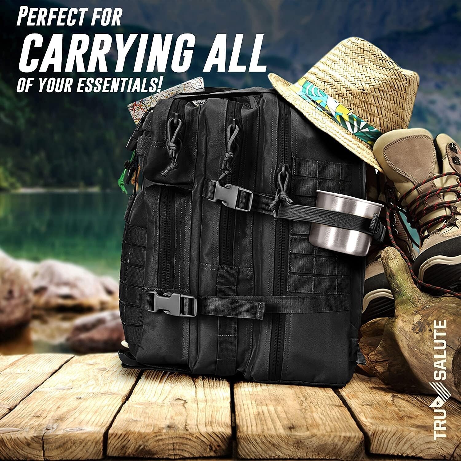 30L-70L Large Military Tactical Backpack For Men Molle Daypack 3 Day Bug Out Bag