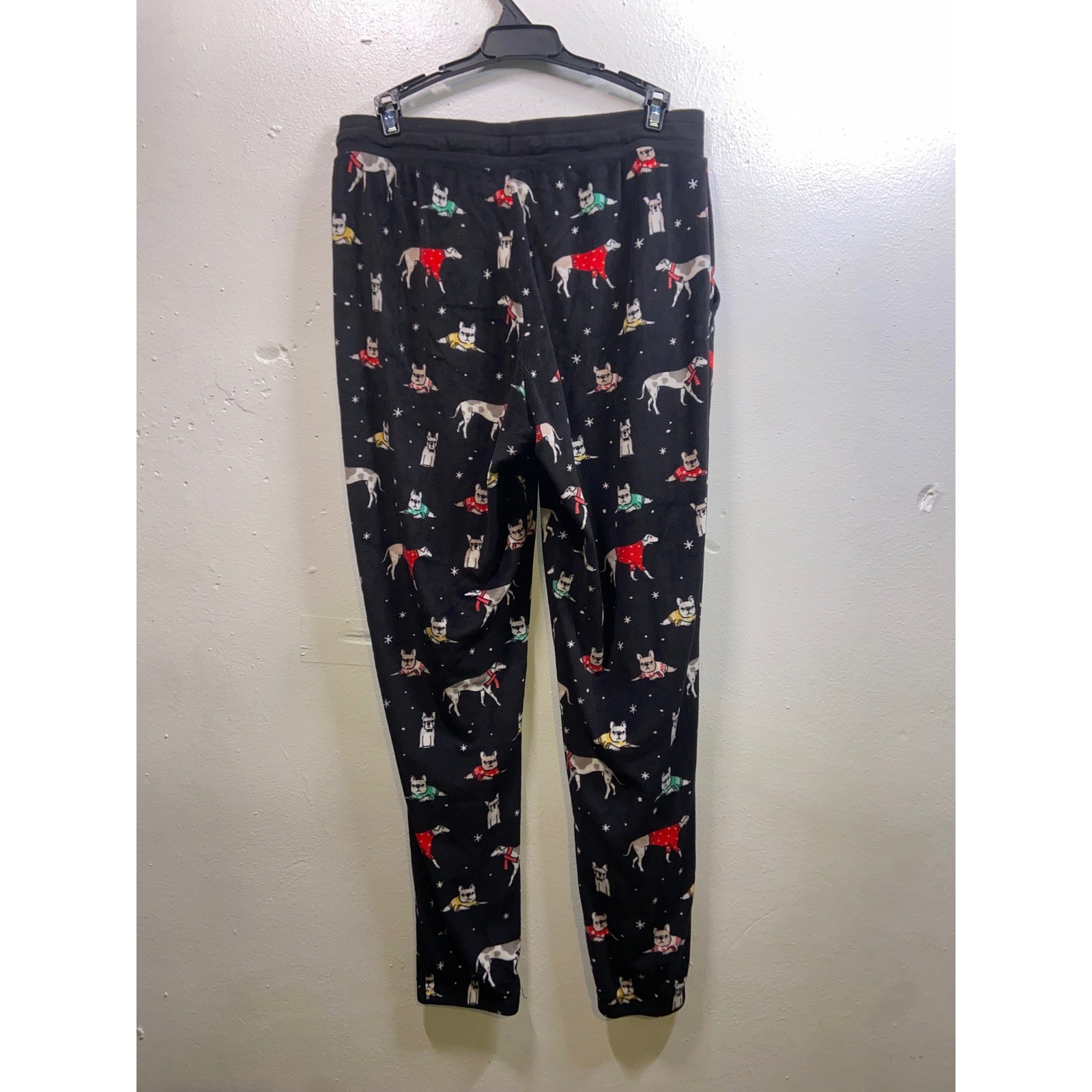 Secret Treasures Christmas Dog Print Fuzzy Jogger Pajama Pants Holiday Festive