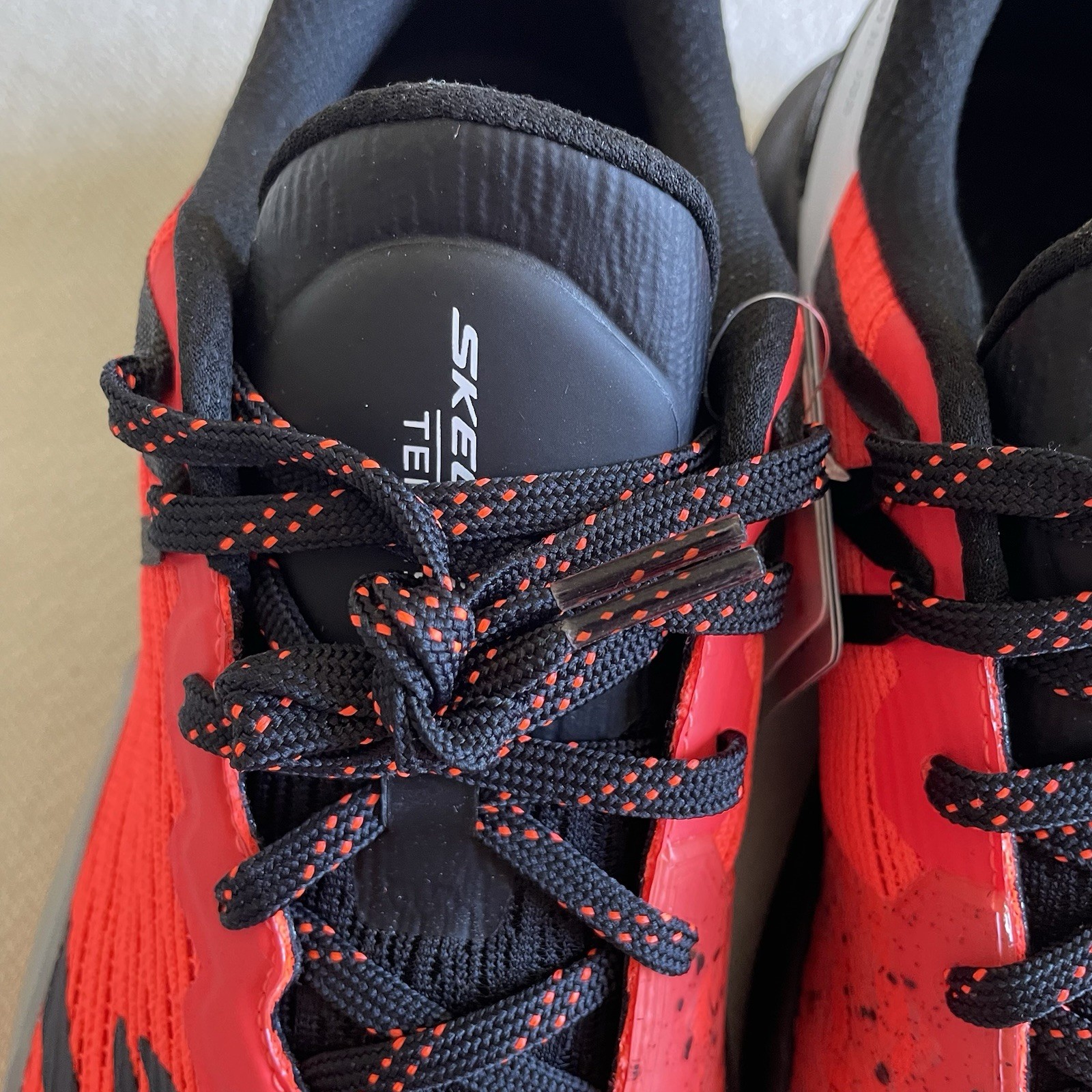 Skechers Slip In Men Size 8 Tennis Baseline Bully Pickleball Shoe Coral Black