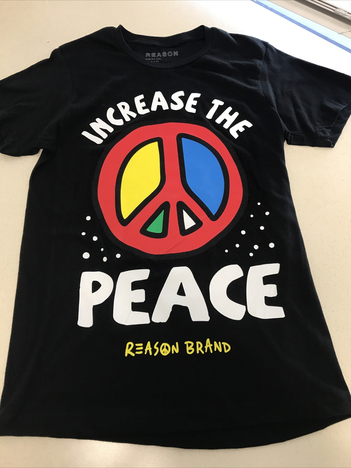 New INCREASE THE PEACE T Shirt Men’s Size M Reason Brand Black