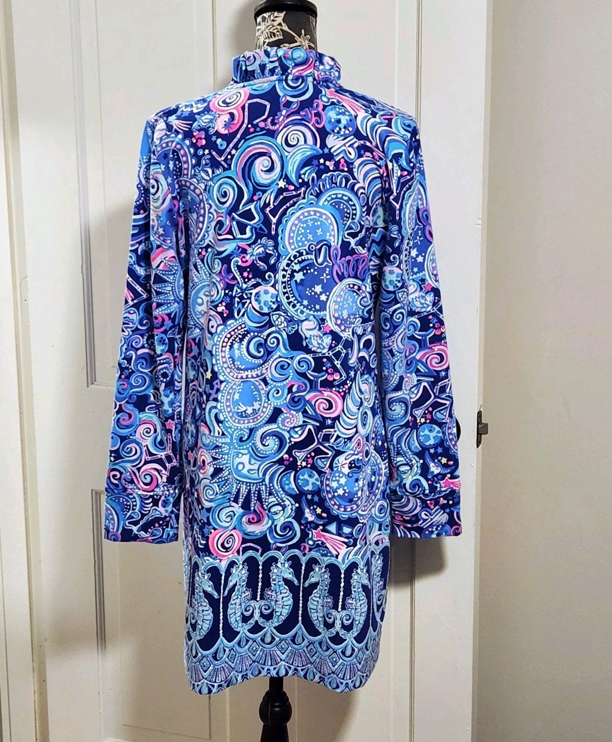 🦄LARGE VERY HTF Lilly Pulitzer🦄 – UPF 50+ Skipper Ruffle Neck Popover Dress
