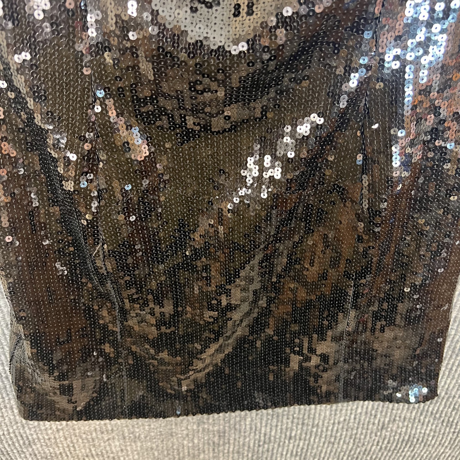 Retrofete Womens Dannie Sequin Mini Dress Size Medium Black Off Shoulder