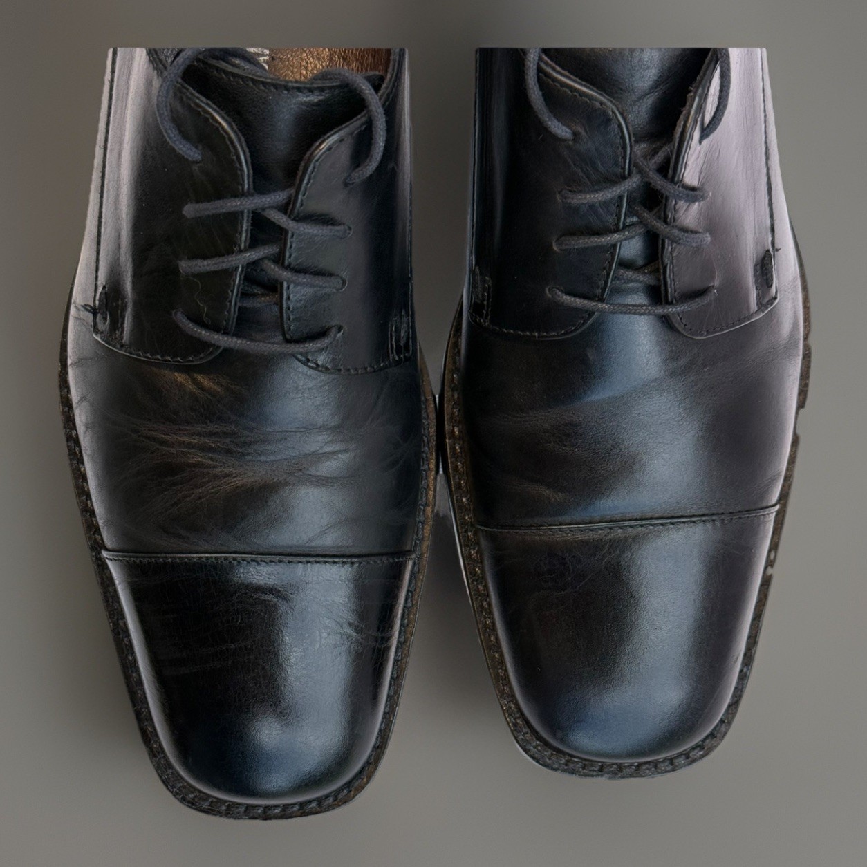 Johnston & Murphy Melton Black Leather Cap Toe Derby Dress Shoes Men’s Size 9.5
