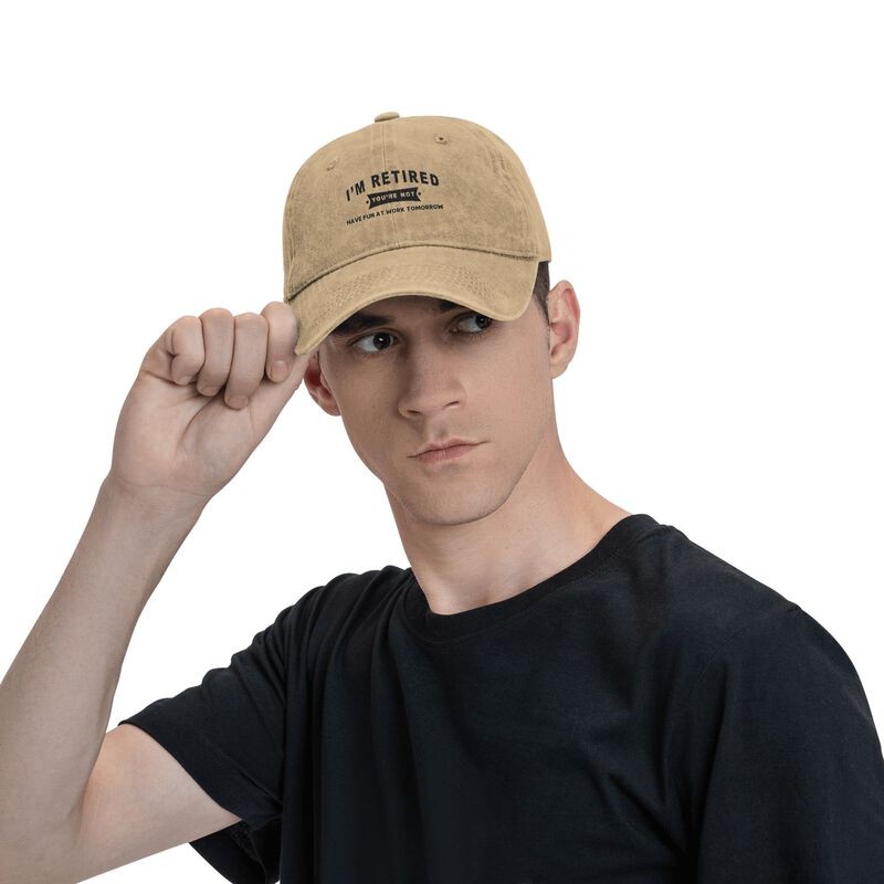 I’M RETIRED Funny Graphic Baseball Cap Unisex Washed Adjustable Sun Hat Casual